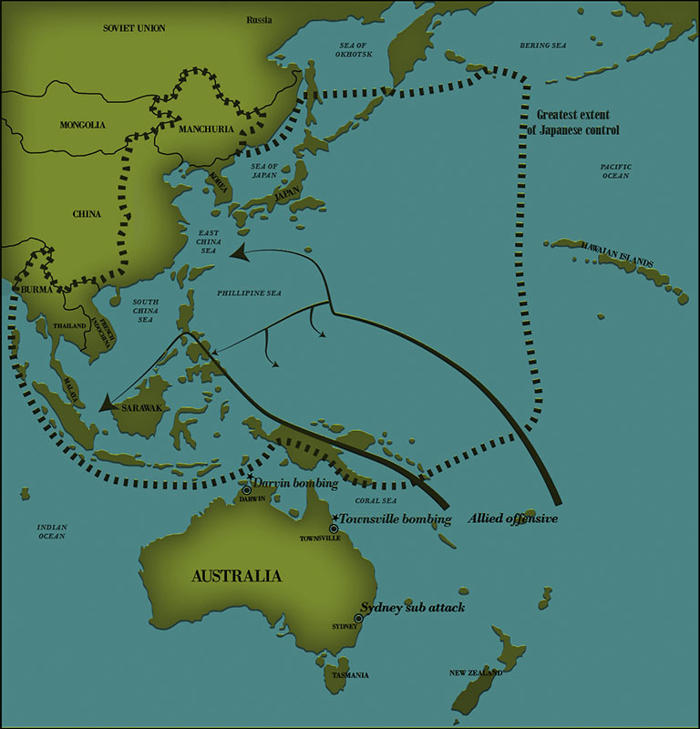 Japanese control in the Pacific