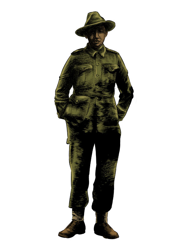 A soldier going to war